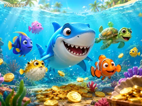 Tampilan Gold Toad Fishing dengan elemen visual bertema memancing
